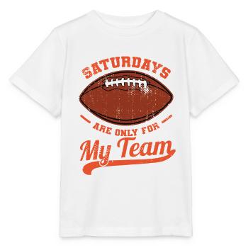 Les samedis sont réservés à mon équipe - T-shirt bio MINI CREATOR Stanley/Stella Enfant - blanc - Devant - Maike (125cm)