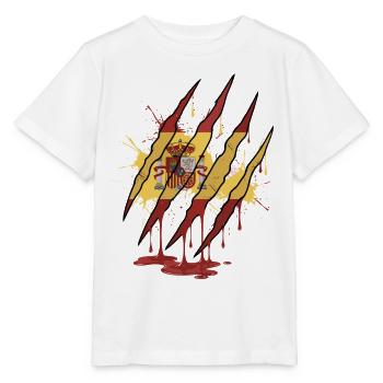 Scratch Mark Espagne Drapeau Griffe Style Grunge - T-shirt bio MINI CREATOR Stanley/Stella Enfant - blanc - Devant - Maike (125cm)