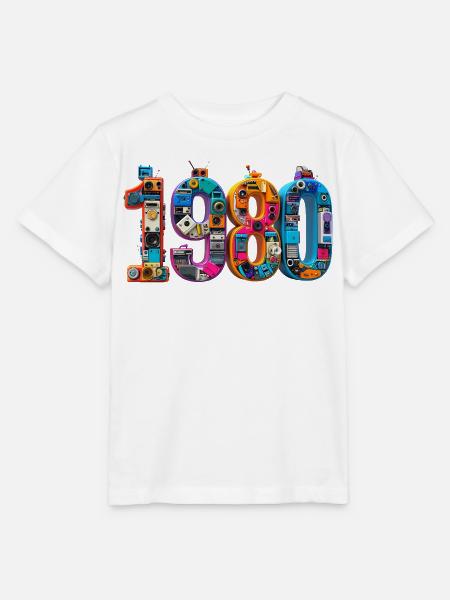1980er Technik-Mosaik - Stanley/Stella Kinder T-Shirt MINI CREATOR  - Weiß