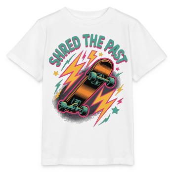 Skateboard T-Shirt Retro – Shred the Past - Stanley/Stella MINI CREATOR Kids’ T-Shirt - white - Front - Maike (125cm)