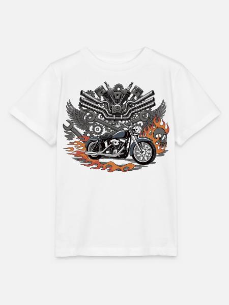 Flammencruiser Motorkraft - Stanley/Stella Kinder T-Shirt MINI CREATOR - Weiß