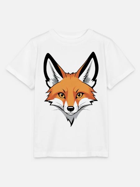 Fuchs Kopf Illustration - Stanley/Stella Kinder T-Shirt MINI CREATOR  - Weiß
