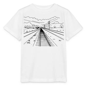 Eisenbahn Skizze - Stanley/Stella Kinder T-Shirt MINI CREATOR  - Weiß - Vorne - Maike (125cm)