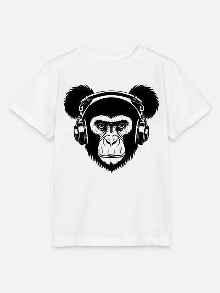Skateboard Affe Nacht Rhythmus Street Shirt - Stanley/Stella Kinder T-Shirt MINI CREATOR  - Weiß