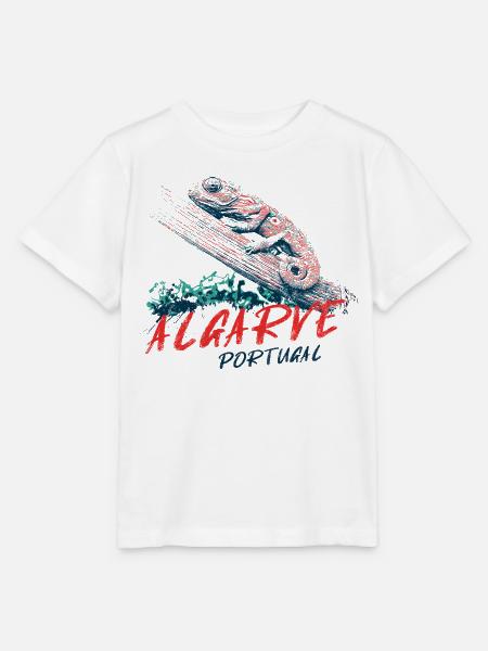 Bunte Illustration eines Algarve-Chamäleons - Stanley/Stella Kinder T-Shirt MINI CREATOR  - Weiß