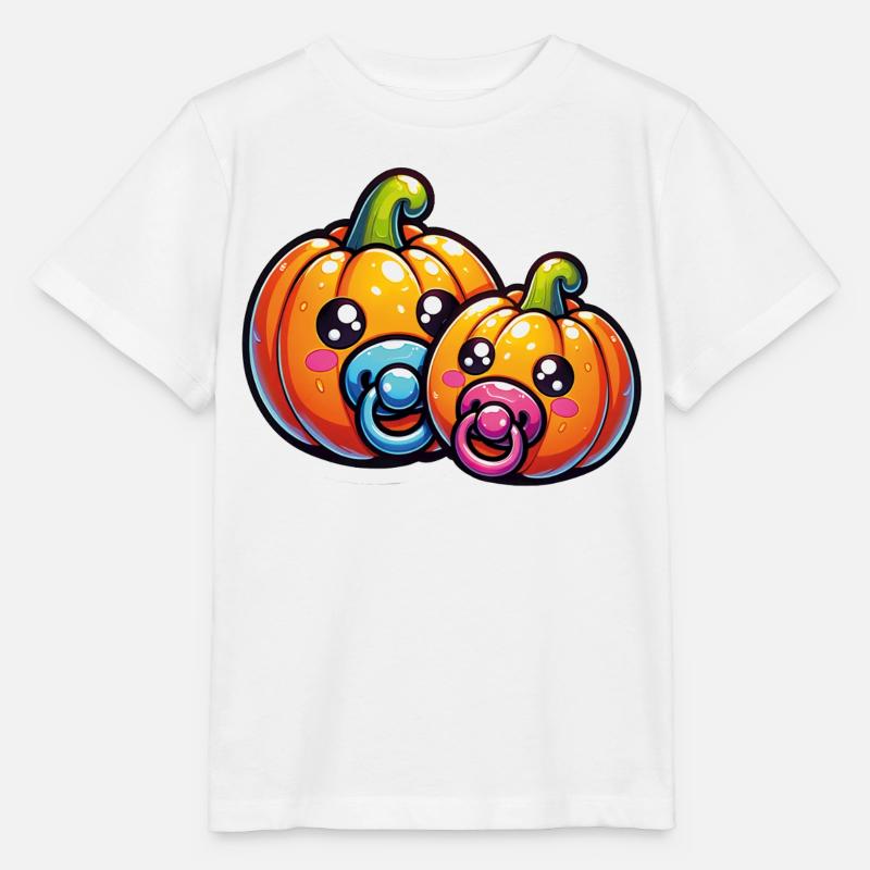 Funny Halloween pumpkins with pacifier - Stanley/Stella MINI CREATOR Kids’ T-Shirt - white