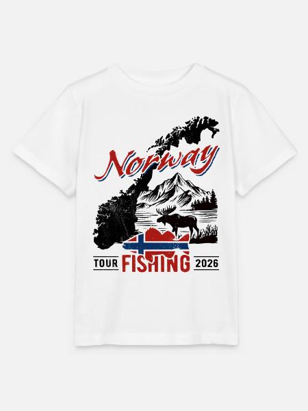 Norway Fishing Tour 2026 - Angler Geschenk - Stanley/Stella Kinder T-Shirt MINI CREATOR - Weiß