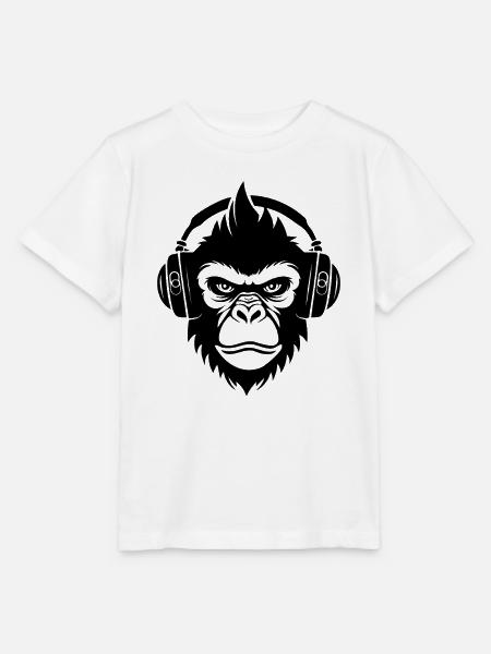 Rebellischer Affenkopf Punk Club Sound Shirt - Stanley/Stella Kinder T-Shirt MINI CREATOR  - Weiß