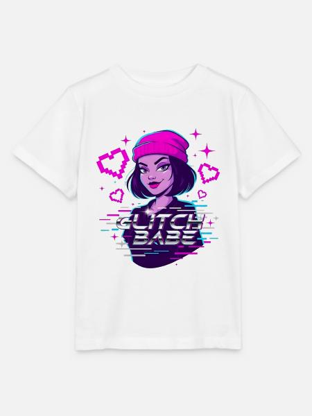 Y2K Retro – Glitch Babe - Stanley/Stella Kinder T-Shirt MINI CREATOR - Weiß