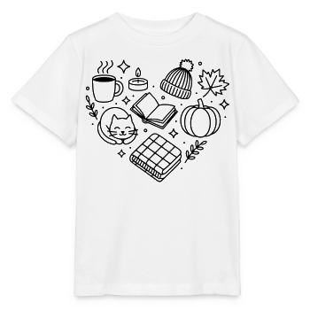 Autumn heart, autumnal cosiness, autumnal - Stanley/Stella MINI CREATOR Kids’ T-Shirt - white - Front - Maike (125cm)