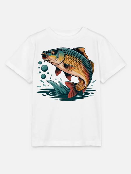 Springender Karpfen - Stanley/Stella Kinder T-Shirt MINI CREATOR - Weiß
