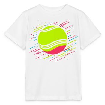 Tennisball Retrowave - Stanley/Stella Kinder T-Shirt MINI CREATOR  - Weiß - Vorne - Maike (125cm)