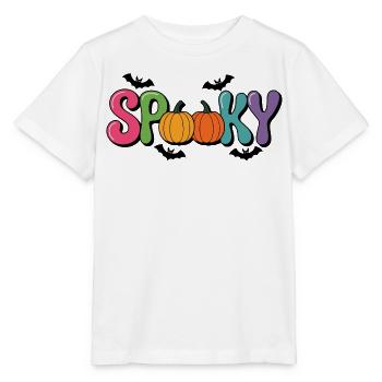 Spooky Halloween Kürbisbuchstaben - Stanley/Stella Kinder T-Shirt MINI CREATOR  - Weiß - Vorne - Maike (125cm)