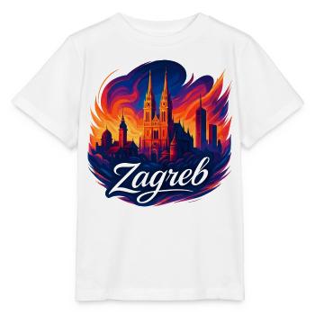 Zagreb capital Croatia silhouette gift - Stanley/Stella MINI CREATOR Kids’ T-Shirt - white - Front - Maike (125cm)