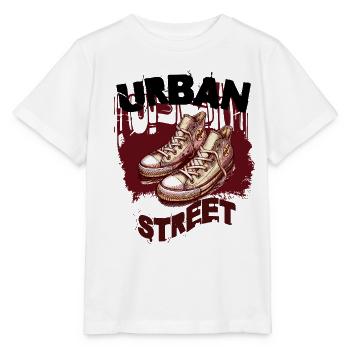 Street Sneaker Graffiti Duo - Stanley/Stella Kinder T-Shirt MINI CREATOR  - Weiß - Vorne - Maike (125cm)