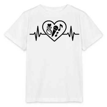 K-pop Herz Finger Heart Mikro Musik - Stanley/Stella Kinder T-Shirt MINI CREATOR  - Weiß - Vorne - Maike (125cm)
