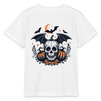 Halloween Night Skull Bats - Stanley/Stella MINI CREATOR Kids’ T-Shirt - white - Front - Maike (125cm)