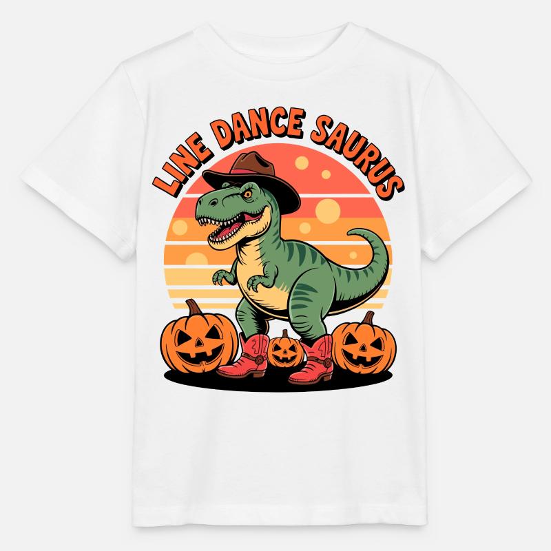 LineDance Saurus Halloween - T-shirt bio MINI CREATOR Stanley/Stella Enfant - blanc