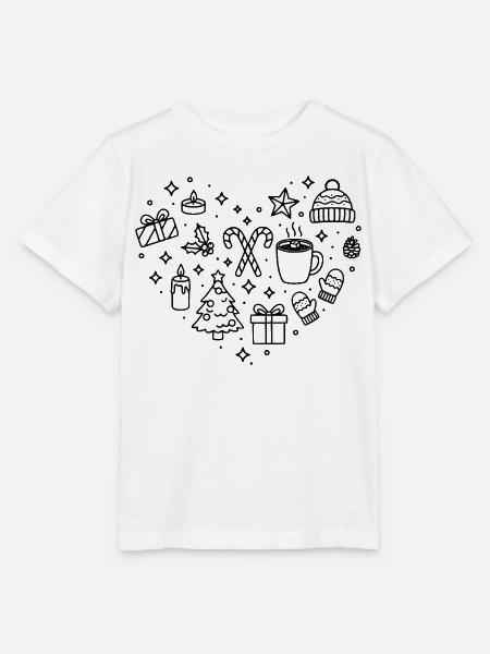 Weihnachten Herz X-Mas Herz Form Weihnachtszeit - Stanley/Stella Kinder T-Shirt MINI CREATOR  - Weiß