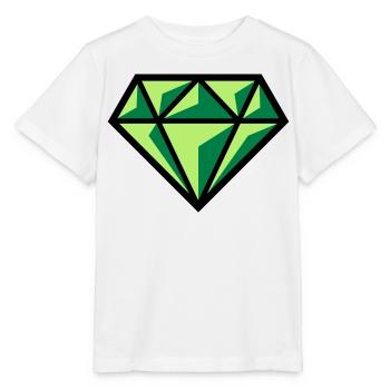 Diamant (Edelstein Brillant Symbol / POS Gre 3C) - Stanley/Stella Kinder T-Shirt MINI CREATOR  - Weiß - Vorne - Maike (125cm)