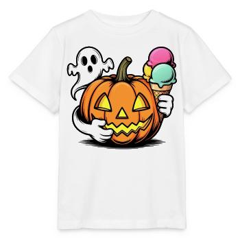 Kürbis Halloween Eiscreme Duo - Stanley/Stella Kinder T-Shirt MINI CREATOR  - Weiß - Vorne - Maike (125cm)