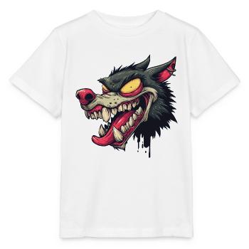 Graffiti féroce tête de loup - T-shirt bio MINI CREATOR Stanley/Stella Enfant - blanc - Devant - Maike (125cm)
