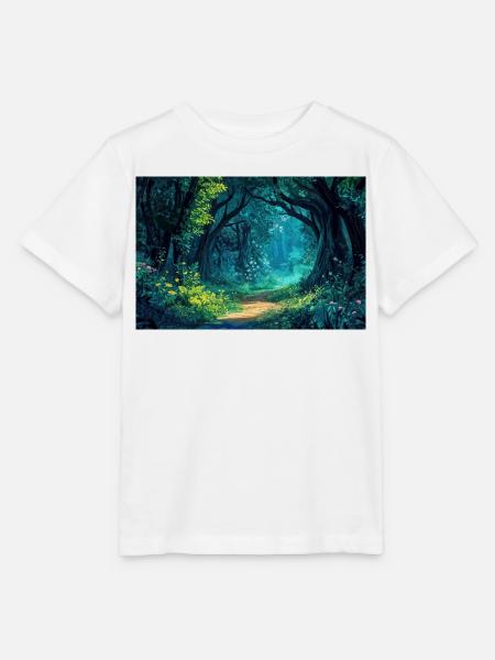 Illustration einer Waldlandschaft - Stanley/Stella Kinder T-Shirt MINI CREATOR - Weiß