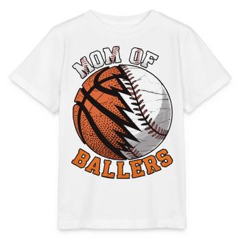 Mom of Ballers – Sportmama Design - Stanley/Stella Kinder T-Shirt MINI CREATOR  - Weiß - Vorne - Maike (125cm)