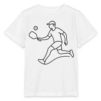 Pickleball Spieler Skizze – einfaches Sportmotiv - Stanley/Stella Kinder T-Shirt MINI CREATOR  - Weiß - Vorne - Maike (125cm)