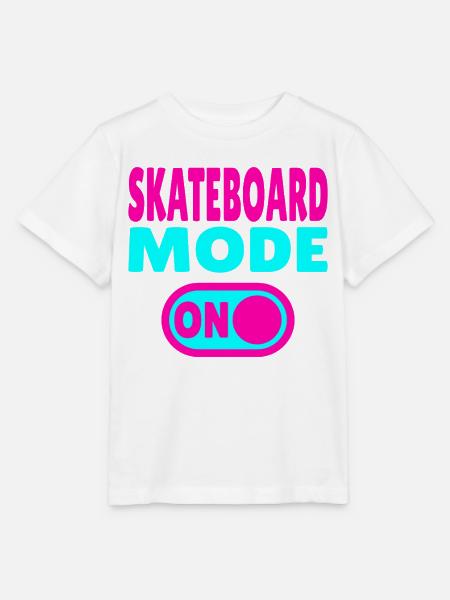 Skateboard Mode ON - Stanley/Stella Kinder T-Shirt MINI CREATOR - Weiß