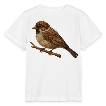 Moineau à l’aspect naturel - T-shirt bio MINI CREATOR Stanley/Stella Enfant - blanc - Devant - Maike (125cm)