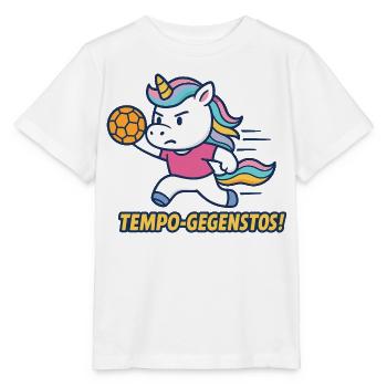 Speed Counter-Kick Unicorn Handball Attack - Stanley/Stella MINI CREATOR Kids’ T-Shirt - white - Front - Maike (125cm)