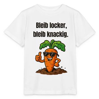 Carotte avec style : caricature croustillante en vrac - T-shirt bio MINI CREATOR Stanley/Stella Enfant - blanc - Devant - Maike (125cm)