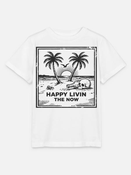 Vintage Strand Totenkopf T-Shirt – Happy Livin Now - Stanley/Stella Kinder T-Shirt MINI CREATOR - Weiß