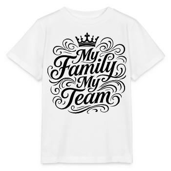 Mon équipe familiale dit couronne - T-shirt bio MINI CREATOR Stanley/Stella Enfant - blanc - Devant - Maike (125cm)
