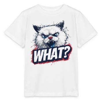 Wütende Katze – What? Design - Stanley/Stella Kinder T-Shirt MINI CREATOR  - Weiß - Vorne - Maike (125cm)