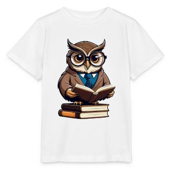 Owl Academy in a suit - Stanley/Stella MINI CREATOR Kids’ T-Shirt - white - Front - Maike (125cm)
