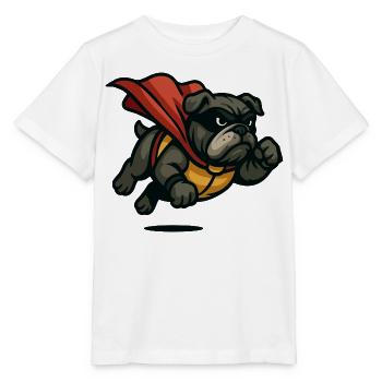 Heroischer Bulldoggen-Umhang - Stanley/Stella Kinder T-Shirt MINI CREATOR  - Weiß - Vorne - Maike (125cm)