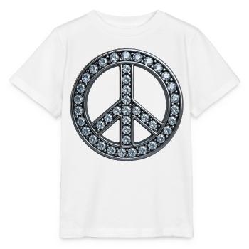 DIAMOND IS PEACE - peace & love - T-shirt bio MINI CREATOR Stanley/Stella Enfant - blanc - Devant - Maike (125cm)