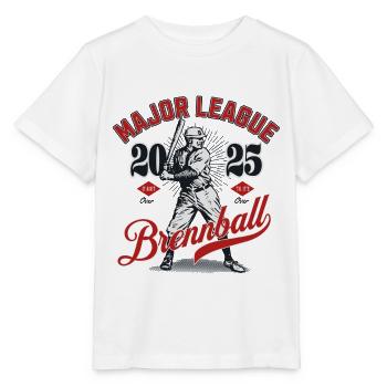 Major League Brennball 2025 Logo Tee - Stanley/Stella Kinder T-Shirt MINI CREATOR  - Weiß - Vorne - Maike (125cm)