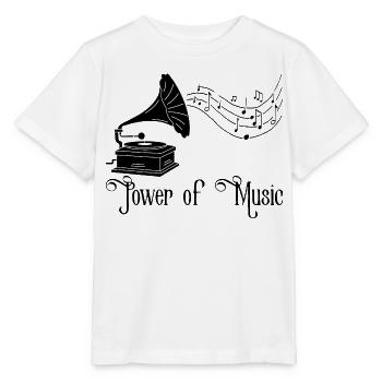 Die Macht der Vintage-Musik (Schwarz) - Stanley/Stella Kinder T-Shirt MINI CREATOR  - Weiß - Vorne - Maike (125cm)