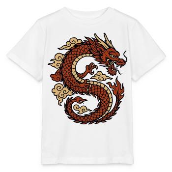 Chinese Dragon Mythical Red - Stanley/Stella Kinder T-Shirt MINI CREATOR  - Weiß - Vorne - Maike (125cm)
