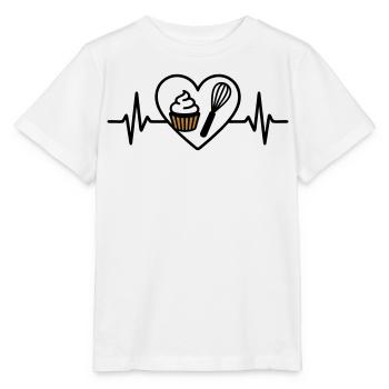 Pâtisserie Coeur Fouet Dessert Sucré - T-shirt bio MINI CREATOR Stanley/Stella Enfant - blanc - Devant - Maike (125cm)