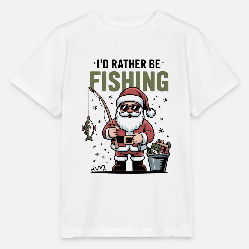 Weihnachtsmann Angeln Angler - Stanley/Stella Kinder T-Shirt MINI CREATOR  - Weiß