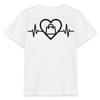 Cœur + Shopping – Fan de shopping - T-shirt bio MINI CREATOR Stanley/Stella Enfant - blanc - Devant - Maike (125cm)