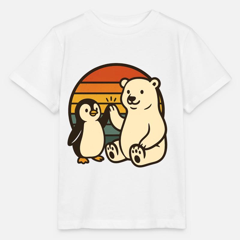 Eisbär und Pinguin - Stanley/Stella Kinder T-Shirt MINI CREATOR - Weiß