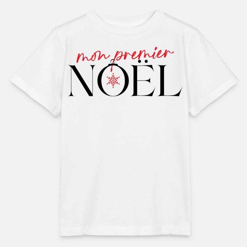 Mon premier Noël Flocon Rouge - T-shirt bio MINI CREATOR Stanley/Stella Enfant - blanc