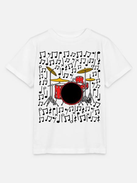 Drumset Musiknoten Schlagzeuger Musiklehrer - Stanley/Stella Kinder T-Shirt MINI CREATOR  - Weiß