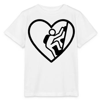 Herzklettern – Vertikale Leidenschaft - Stanley/Stella Kinder T-Shirt MINI CREATOR  - Weiß - Vorne - Maike (125cm)