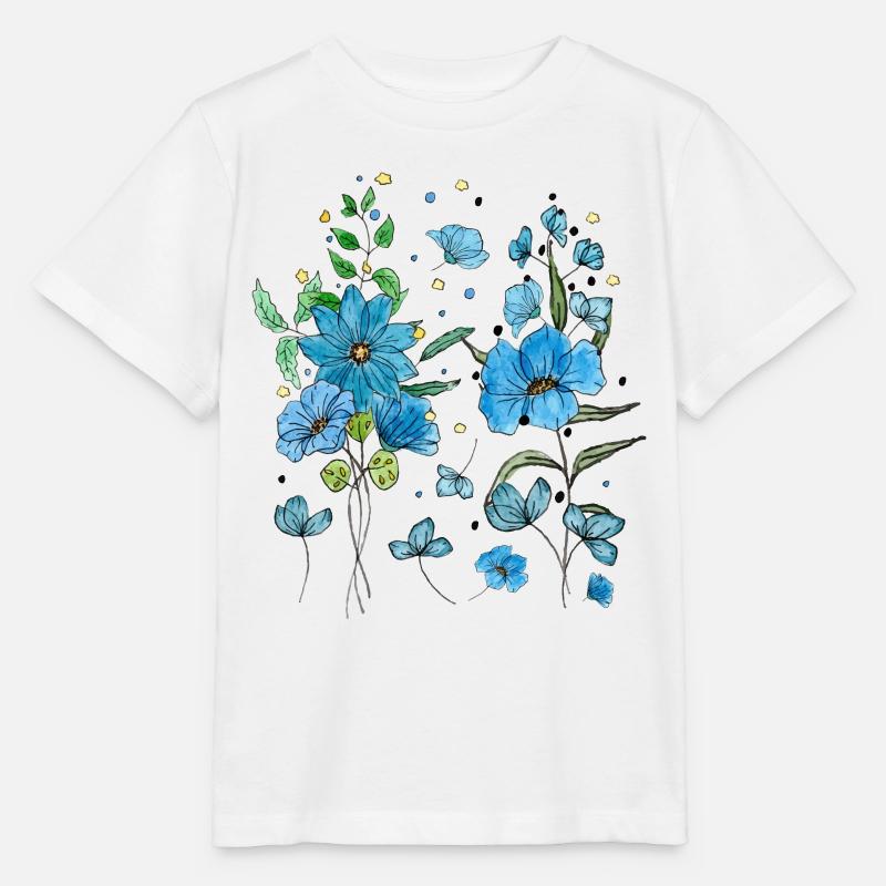 Fleur Bleue, Amoureuse des Fleurs - T-shirt bio MINI CREATOR Stanley/Stella Enfant - blanc